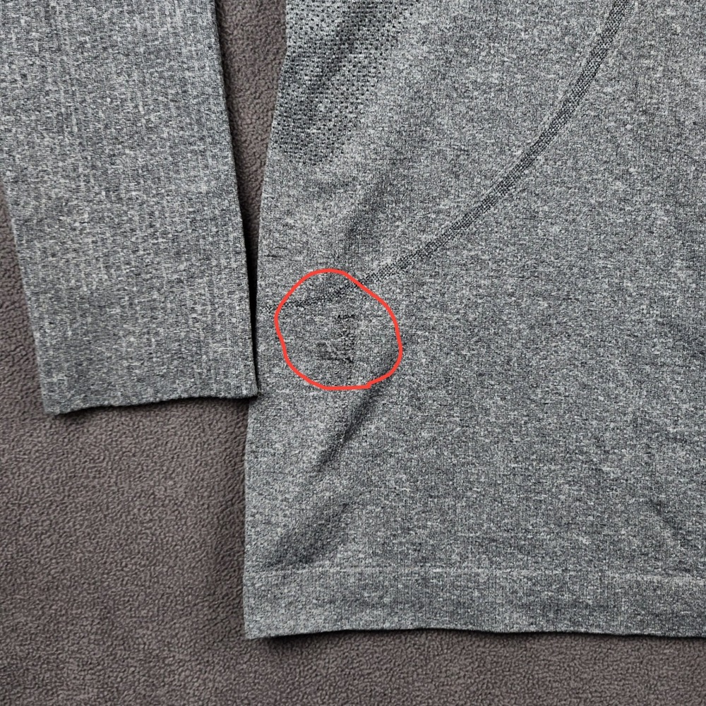 Lululemon Swiftly Tech Shirt Womens 10 Slate Gray Heather Long Sleeve Thumbholes - Picture 2 of 7